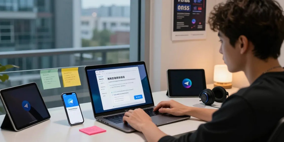 Enable Telegram Chinese settings in a modern workspace tutorial.